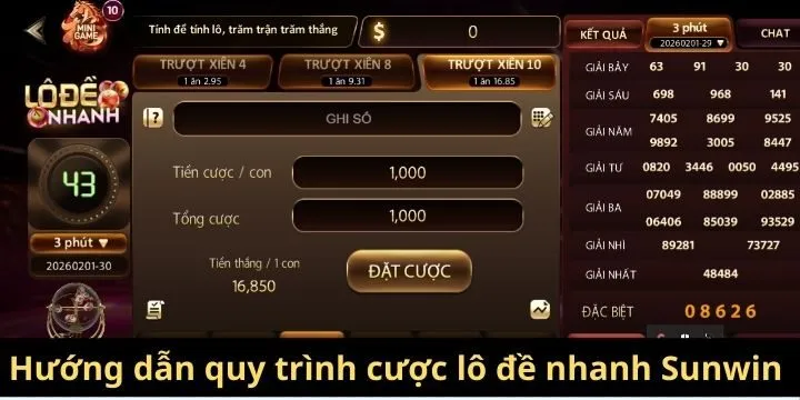 Hướng dẫn quy trình cược lô đề nhanh Sunwin 