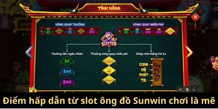 Tính năng, điểm hấp dẫn đến từ slot ông đồ Sunwin